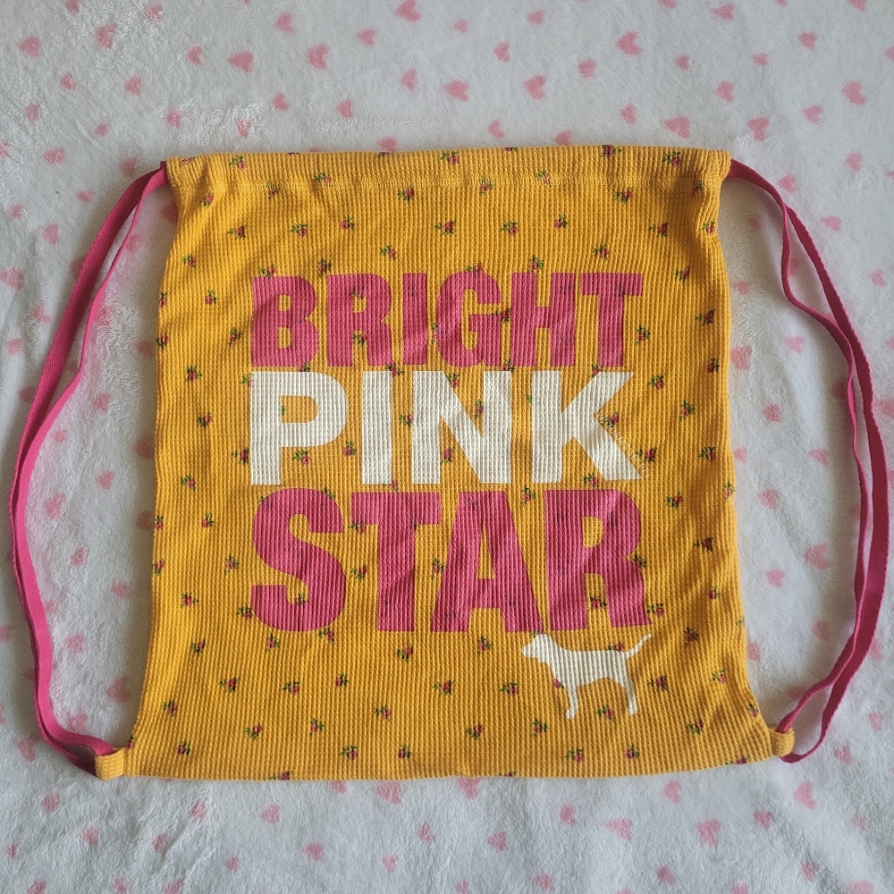 Vintage 'Bright Pink Star' Drawstring Bag